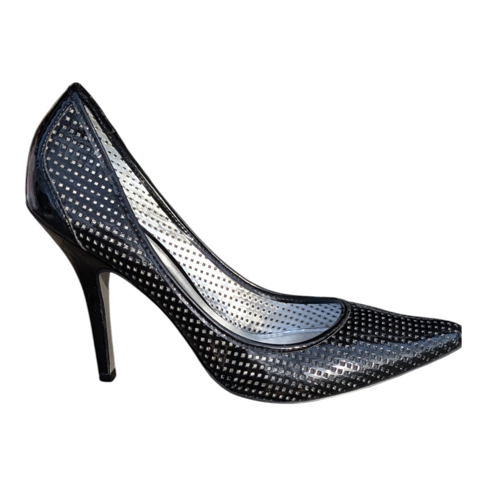 Jessica Simpson Black Perforated Pointed-Toe Stiletto Pumps - Picture 3 of 10